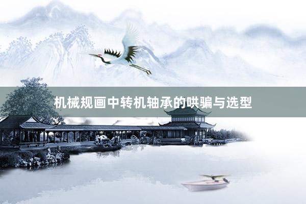机械规画中转机轴承的哄骗与选型
